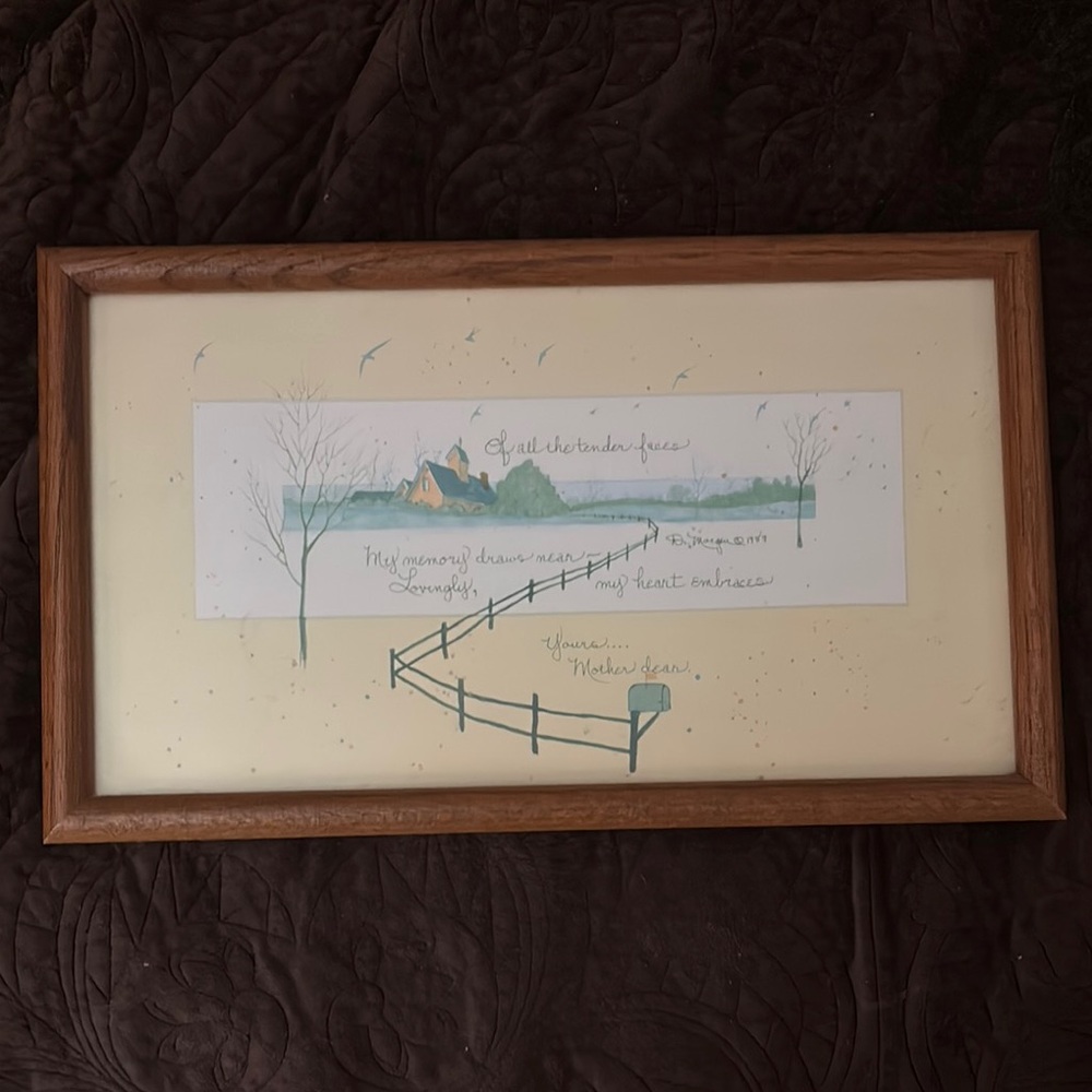 Dee Morgan, Framed Scenic Landscape Art Print with Mother Quote, 10”x17”